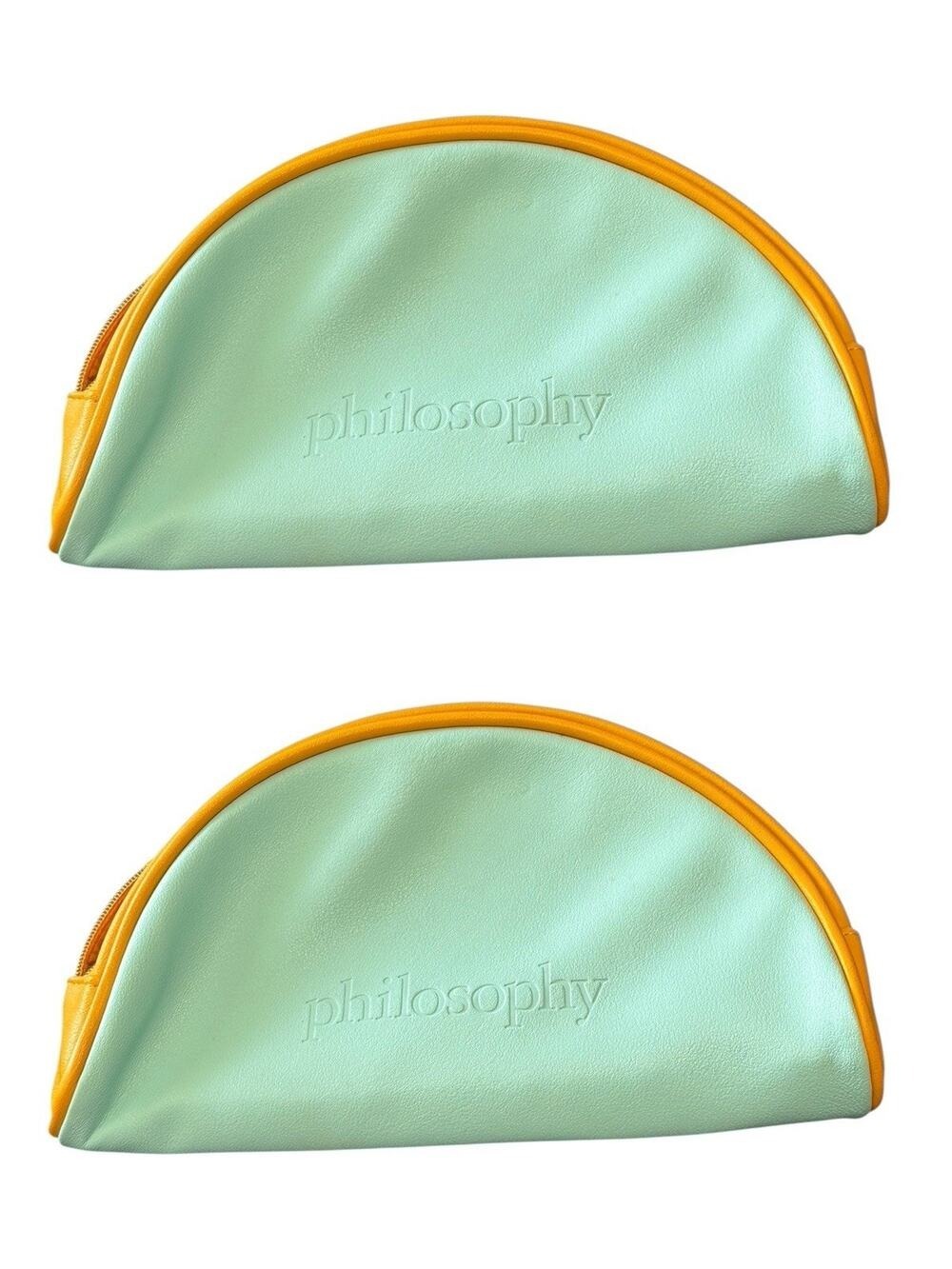 Philosophy 2x Women Blue Yellow Banana Makeup Bag New